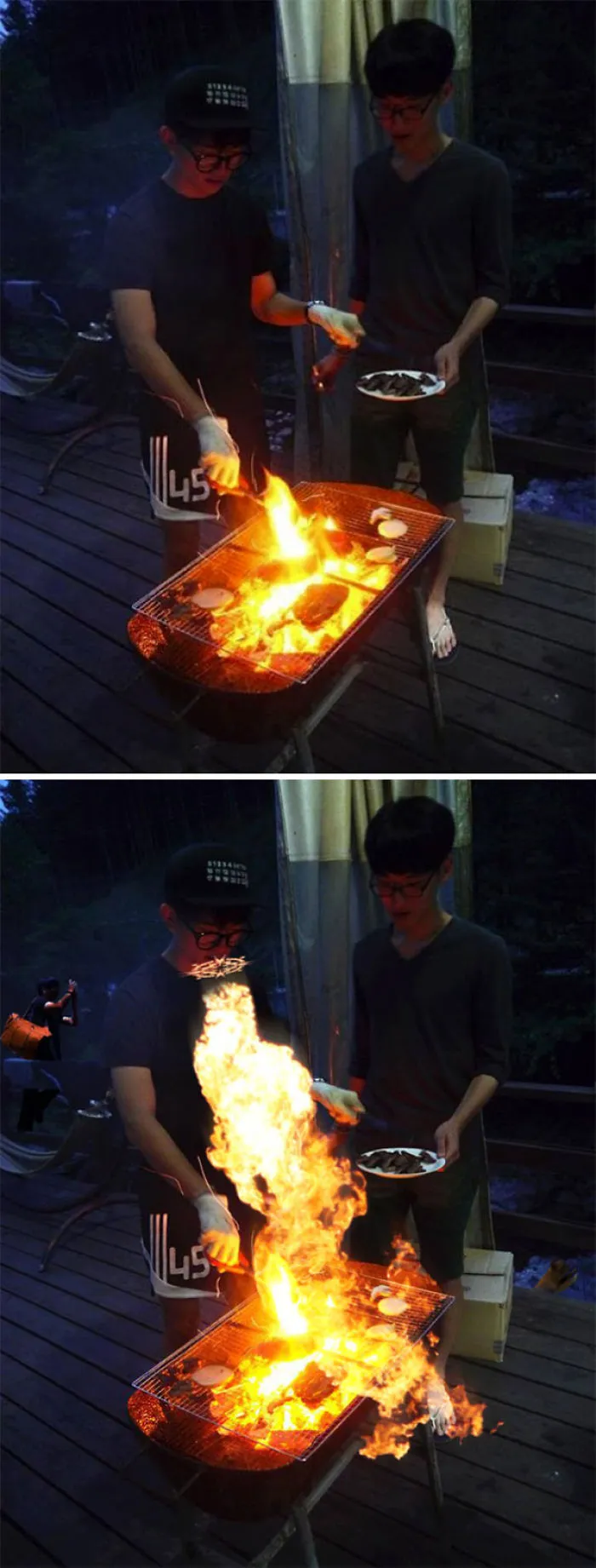 Quiero parecer más guay haciendo la barbacoa