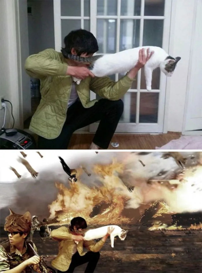 Please Make It Look Like I'm A Hero In A War Battle