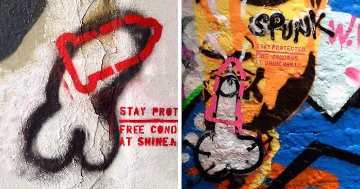 Anonymous Hero Is 'Protecting' Graffiti Penises By Painting Condoms Over Them