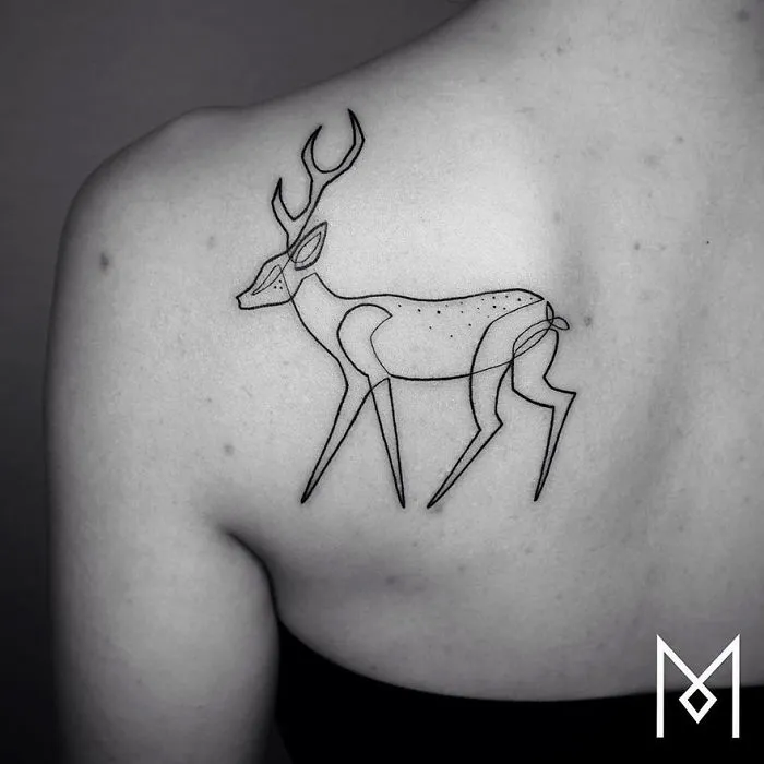 10+ Tatuajes hechos con una sola línea continua, por el tatuador Mo Ganji