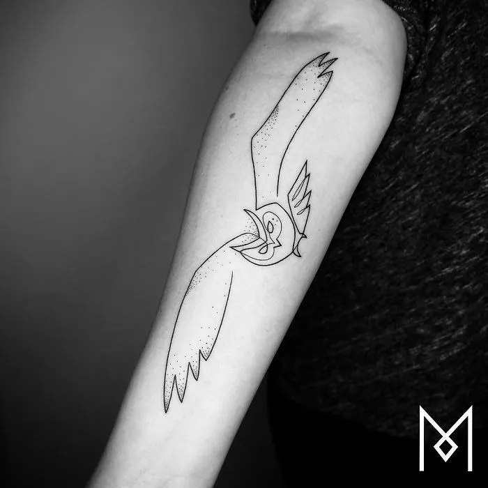 10+ Tatuajes hechos con una sola línea continua, por el tatuador Mo Ganji