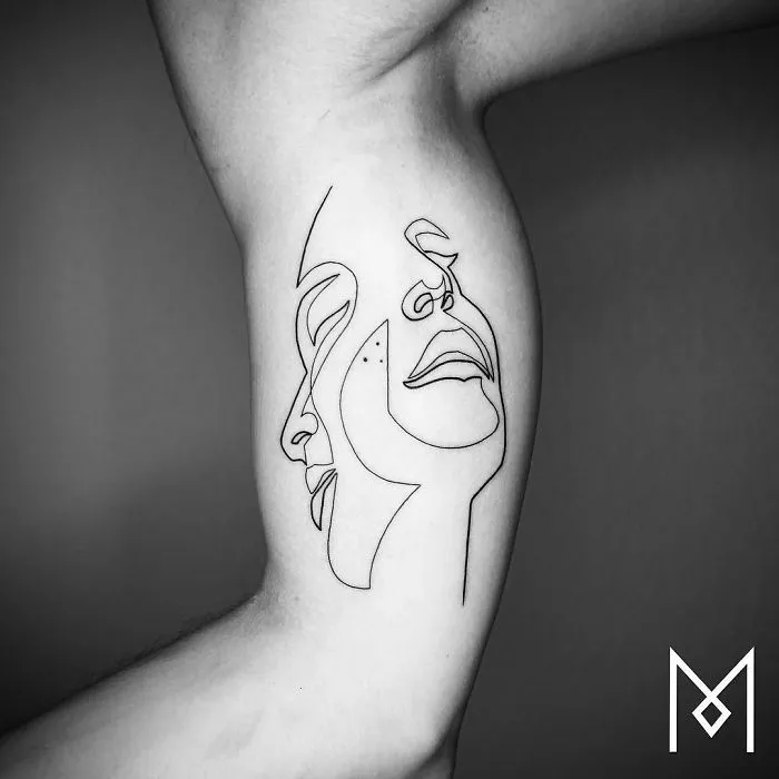 10+ Tatuajes hechos con una sola línea continua, por el tatuador Mo Ganji