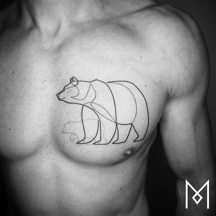 10+ Tatuajes hechos con una sola línea continua, por el tatuador Mo Ganji