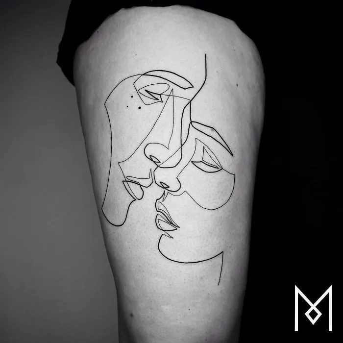 10+ Tatuajes hechos con una sola línea continua, por el tatuador Mo Ganji