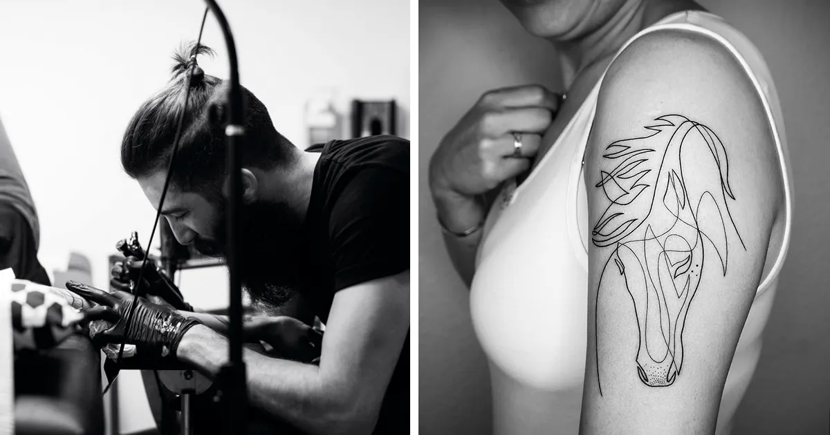 10+ Tatuajes hechos con una sola línea continua, por el tatuador Mo Ganji