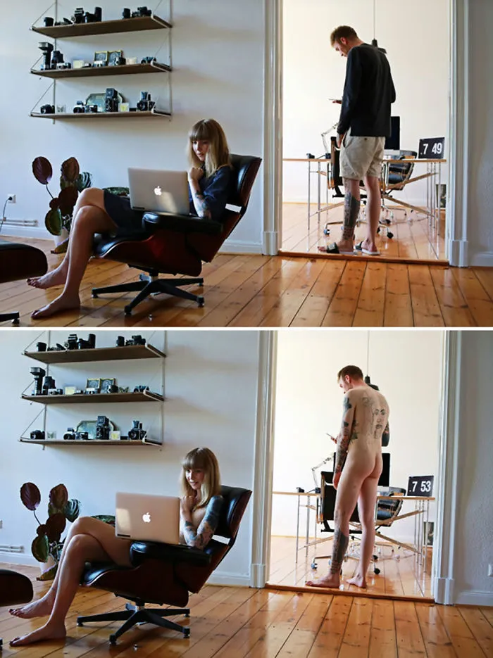 Esta fotógrafa alemana retrata a personas reales haciendo sus tareas sin ropa, y explica por qué (NSFW)