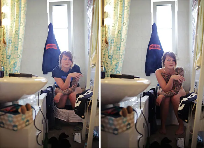 Esta fotógrafa alemana retrata a personas reales haciendo sus tareas sin ropa, y explica por qué (NSFW)