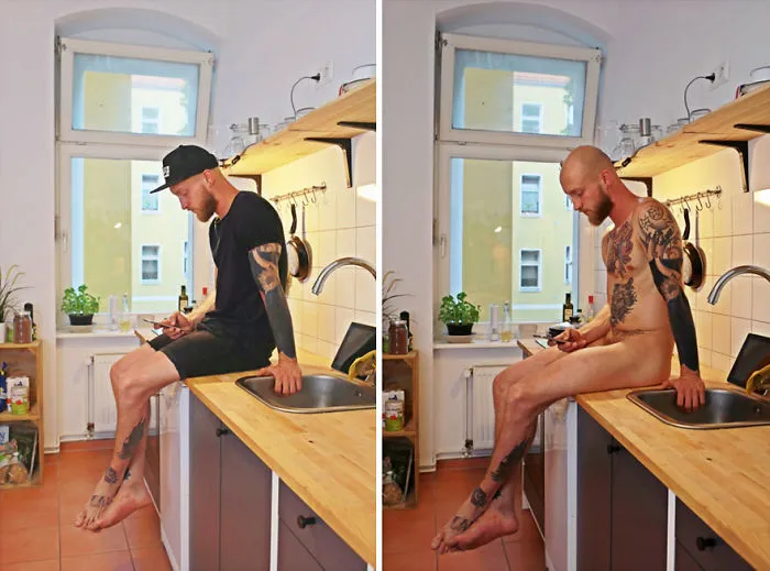 Esta fotógrafa alemana retrata a personas reales haciendo sus tareas sin ropa, y explica por qué (NSFW)