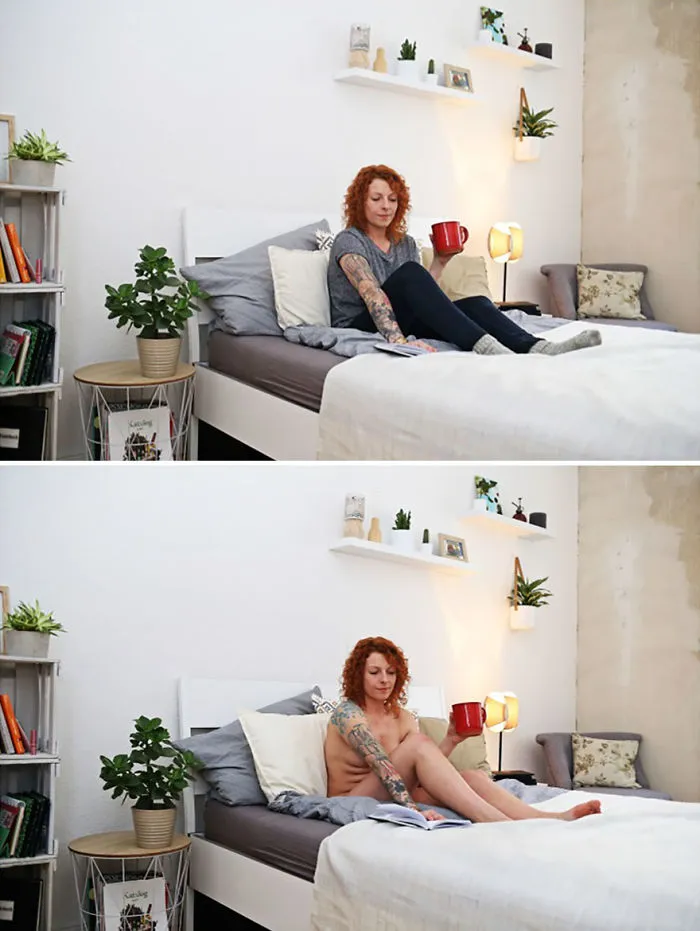Esta fotógrafa alemana retrata a personas reales haciendo sus tareas sin ropa, y explica por qué (NSFW)