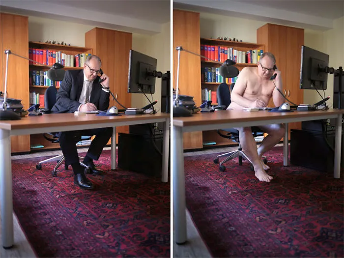 Esta fotógrafa alemana retrata a personas reales haciendo sus tareas sin ropa, y explica por qué (NSFW)