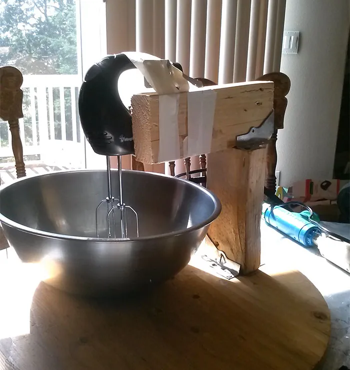Did Not Have The Money For A Standing Mixer, So I Improvised