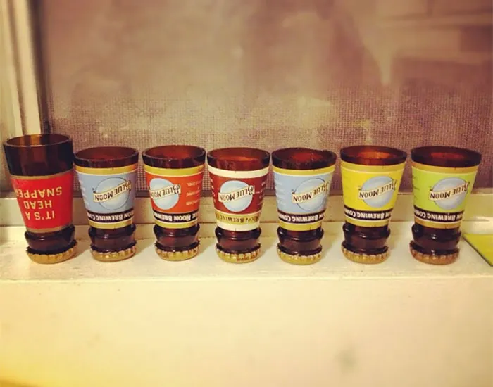 I Made Shot Glasses Using Beer Bottlenecks. The Top Of The Labels Measure Out To Exactly 1oz
