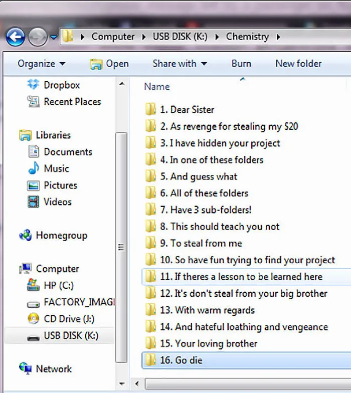 Got Revenge On My Sister By Hiding Her Science Presentation In A Maze Of Folders