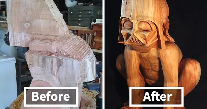 Little Sith Preschooler: I Carved My 4-Year-Old Son’s 1:1 Sculpture With His Favorite Darth Vader Mask