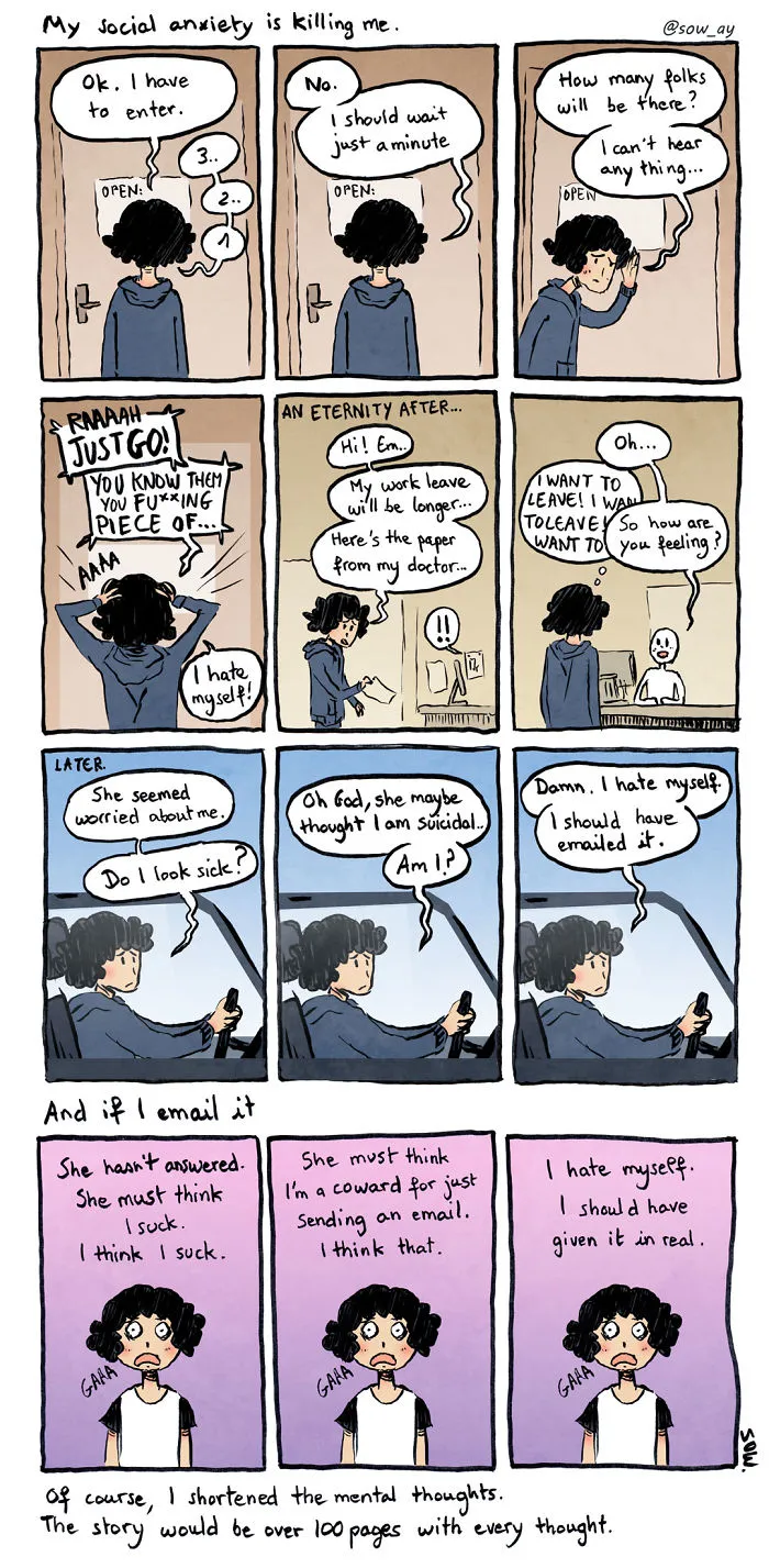 I Explain How My Social Anxiety Feels Like Through This Comic