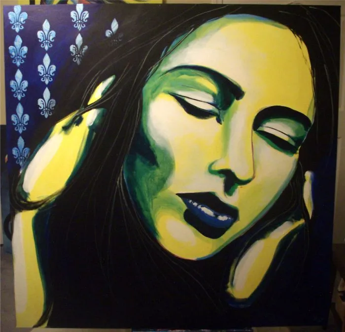 Acrylic On Canvas With A Help Of A Hairdryer