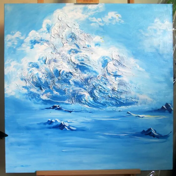 Acrylic On Canvas With A Help Of A Hairdryer