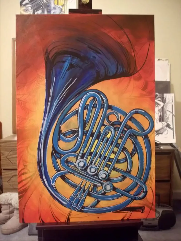 Acrylic On Canvas With A Help Of A Hairdryer