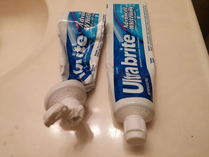Two toothpaste tubes: one squeezed, one full. A funny take on why being married is the best.
