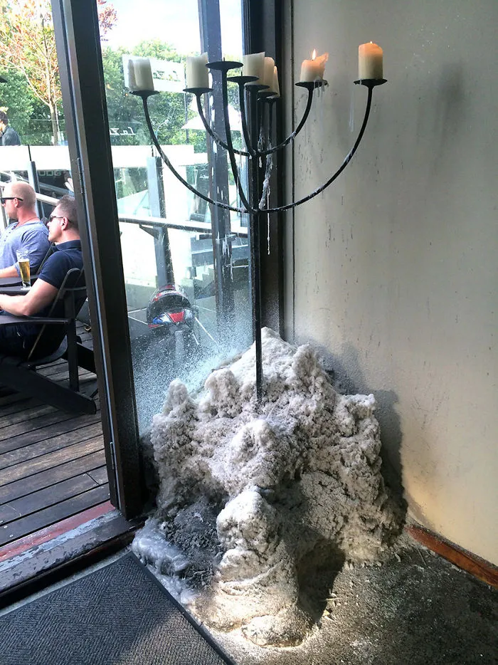 A Bar I Go To Never Cleans The Dripped Candle Wax