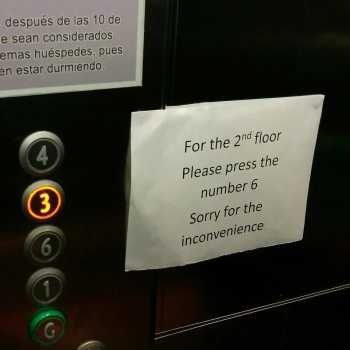 Para ir a la 2ª planta, presione el nº 6