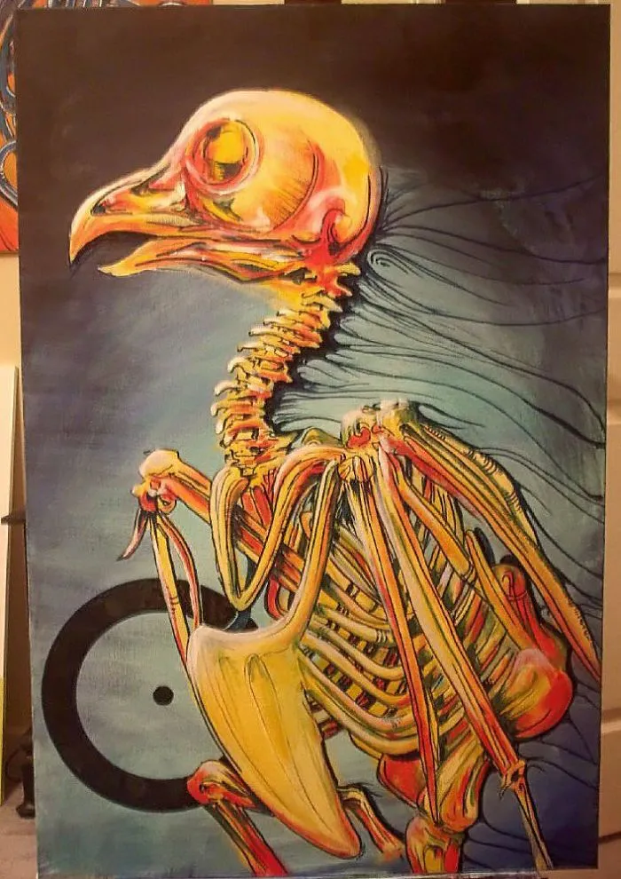 Acrylic On Canvas With A Help Of A Hairdryer