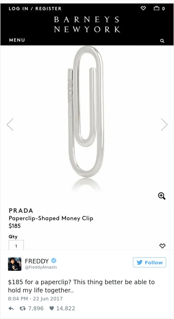 Here's How The Internet Reacted To Prada Releasing A Paperclip For $185 (10+ Pics)