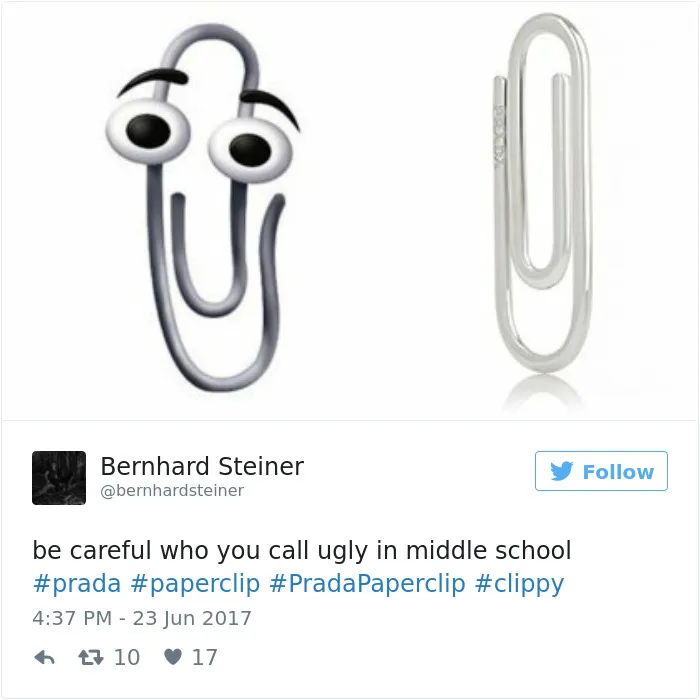 Here's How The Internet Reacted To Prada Releasing A Paperclip For $185 (10+ Pics)