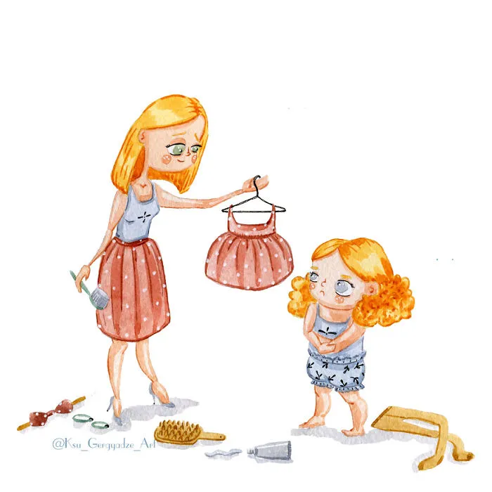 My 3-Year-Old Daughter Never Lets Me Get Bored So I Started Illustrating Our Life