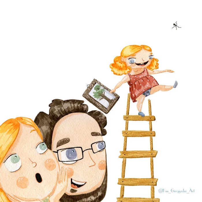 My 3-Year-Old Daughter Never Lets Me Get Bored So I Started Illustrating Our Life