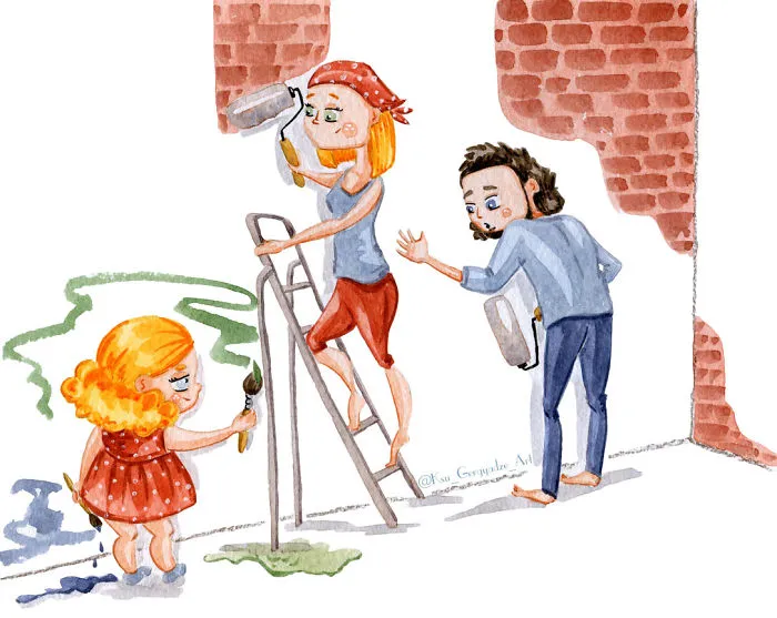 My 3-Year-Old Daughter Never Lets Me Get Bored So I Started Illustrating Our Life