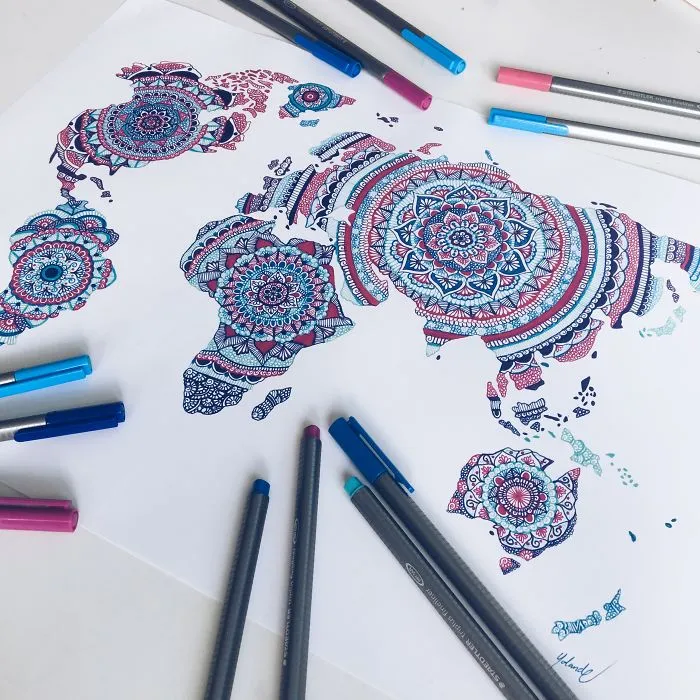 Creativee Minds Mandala World Map