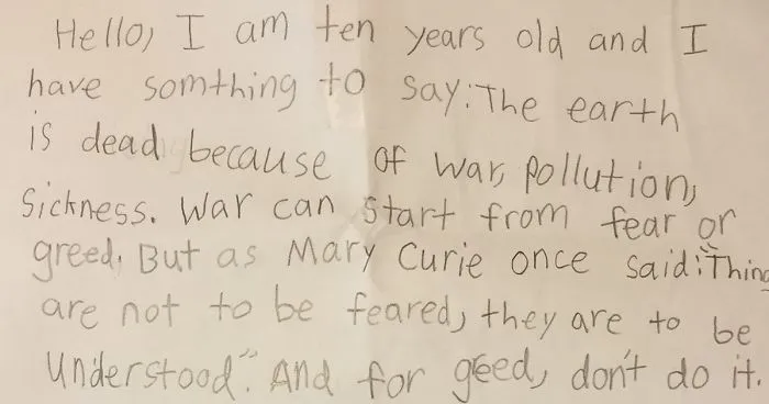 10-Year-Old Gets Fed Up With Idiots Hurting The Planet And Writes Open Letter To Humanity