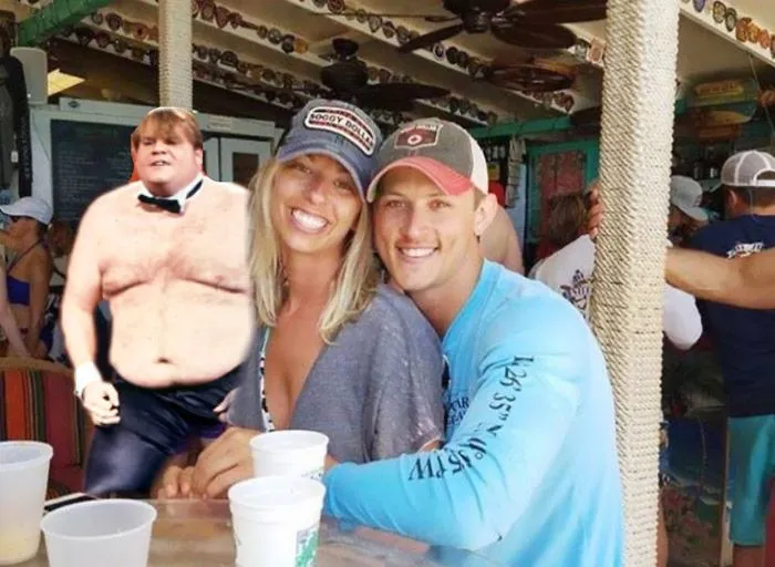 Couple Asks Internet To Photoshop Out Shirtless Guy From Engagement Photo, Regrets It Immediately