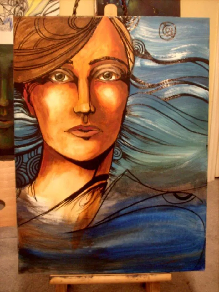 Acrylic On Canvas With A Help Of A Hairdryer