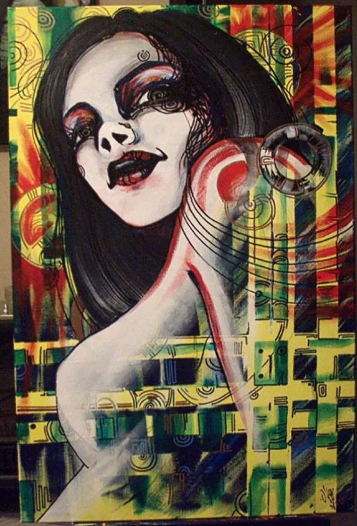 Acrylic On Canvas With A Help Of A Hairdryer