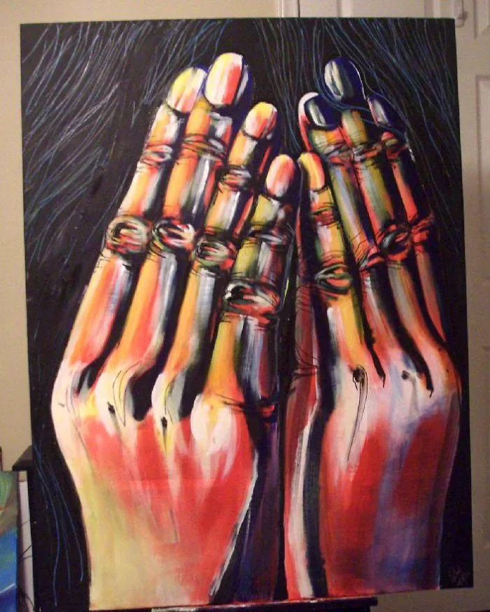 Acrylic On Canvas With A Help Of A Hairdryer