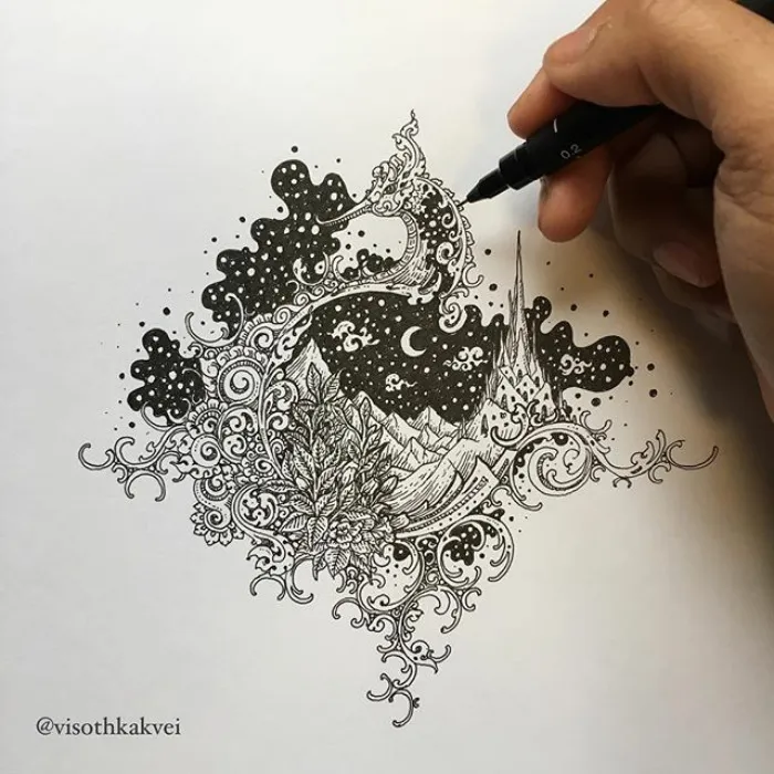 This Cambodian Artist Is Taking Doodling To Another Level