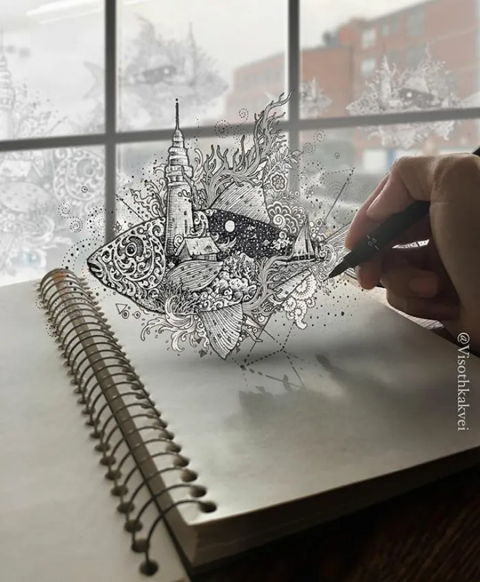 This Cambodian Artist Is Taking Doodling To Another Level