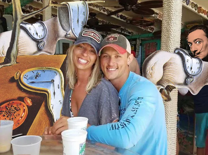 Couple Asks Internet To Photoshop Out Shirtless Guy From Engagement Photo, Regrets It Immediately