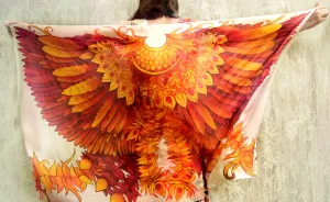I Hand-Painted This Silk Scarf That Will Give You Firebird Wings