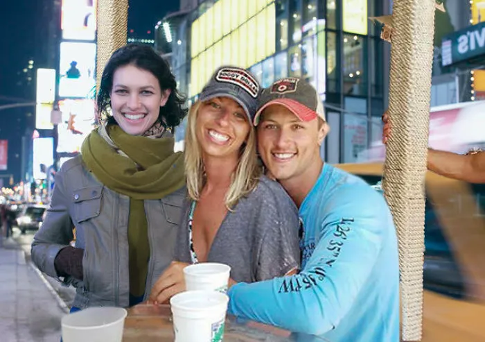 Couple Asks Internet To Photoshop Out Shirtless Guy From Engagement Photo, Regrets It Immediately