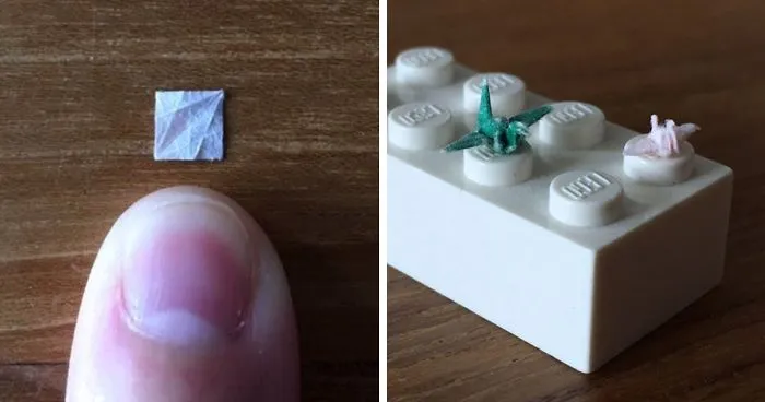 I Make Incredibly Tiny Origami Cranes That Take Me Around 45 Minutes Each