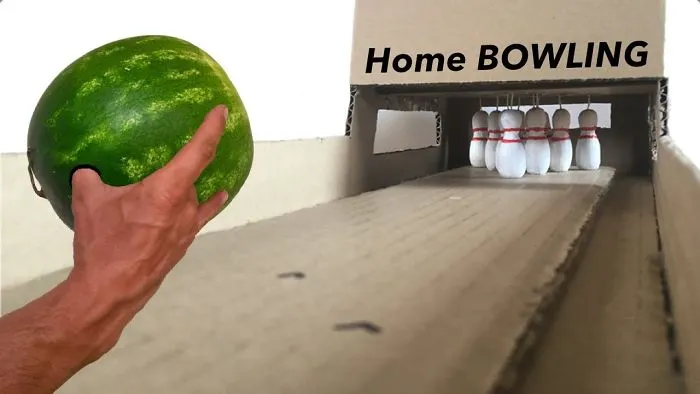 Father Made A Bowling Alley For Kids To Play