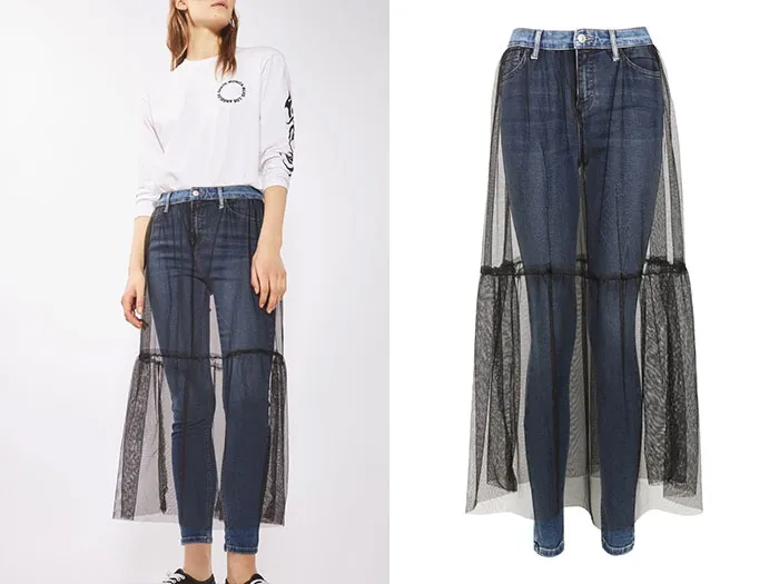 Tulle Skirt And Jean Combo