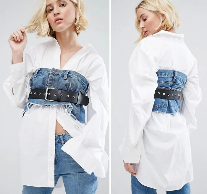 Strapless Crop Top With Belt