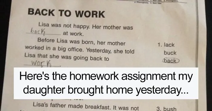 Mom Gets Shocked After Seeing Her 6-Year-Old Daughter's Sexist Homework, Rewrites It And Goes Viral