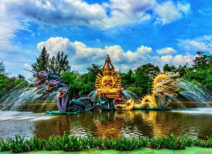 Bodhisattva Avalokiteshvara Fountain, Ancient City, Thailand