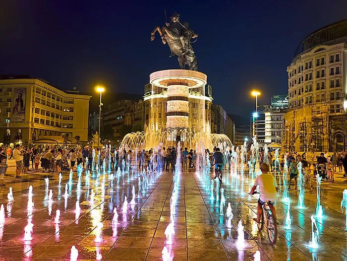 Fuente de Alejandro Magno, Skopje, Macedonia