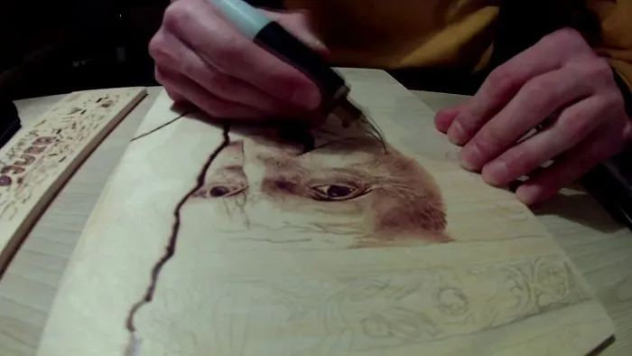 Pyrography Portrait Of Serbian Patriarch Pavle